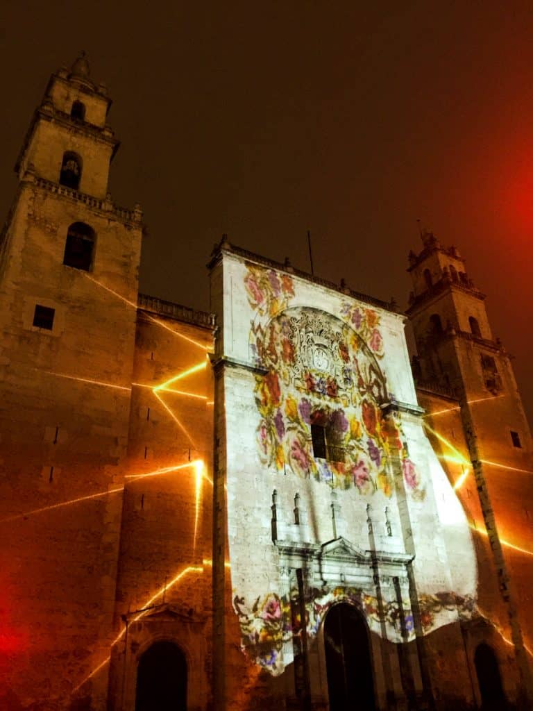 Things to do in Merida: cathedral lightshow