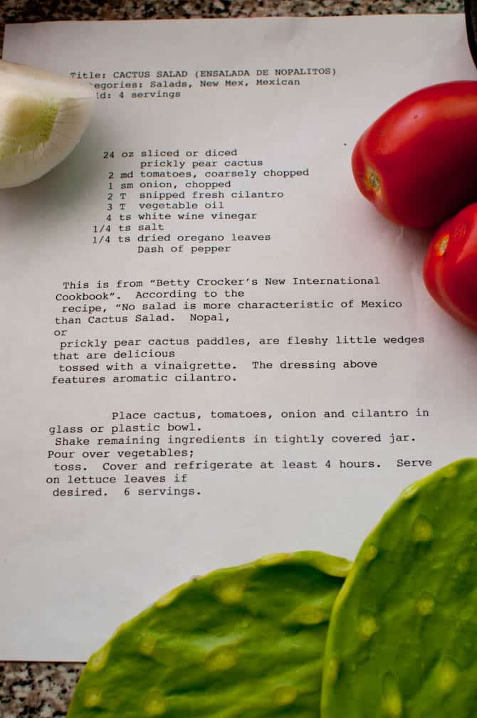 Nopal Cactus Salad Recipe