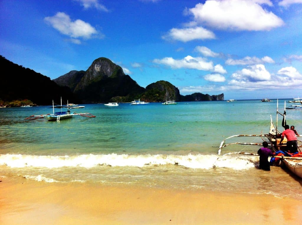 View of the beach at El Nido, Palawan Philippines