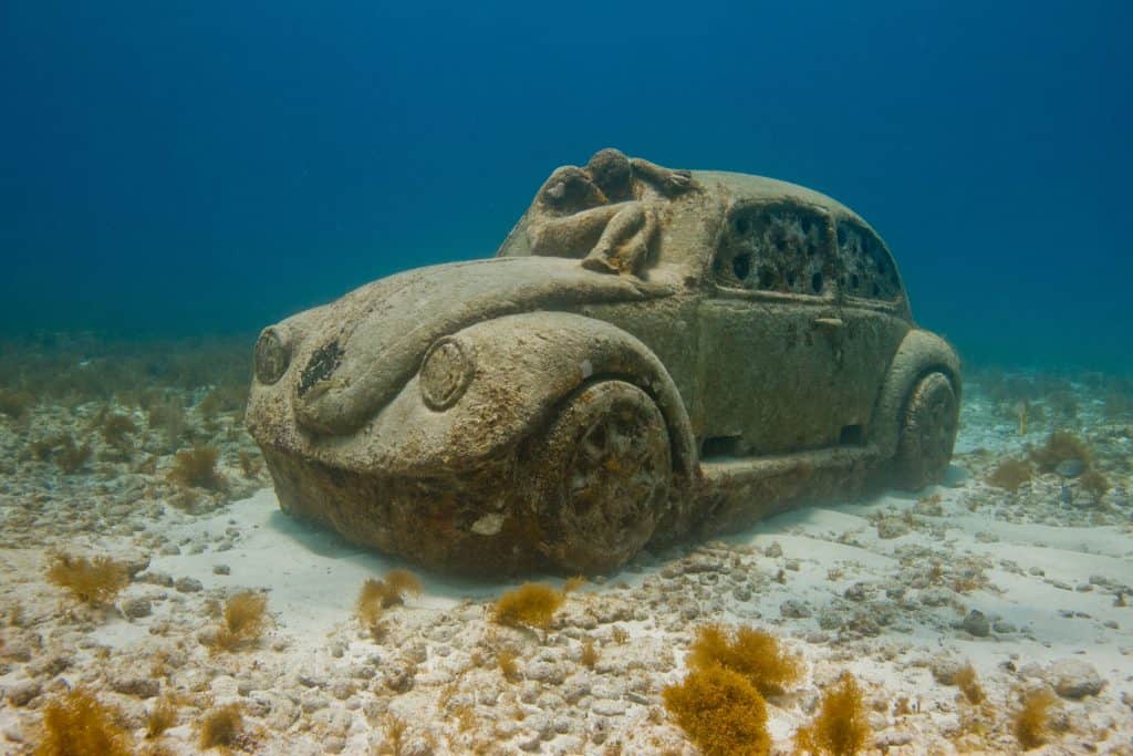 MUSA VW Beetle at MUSA Underwater Museum in Cancun