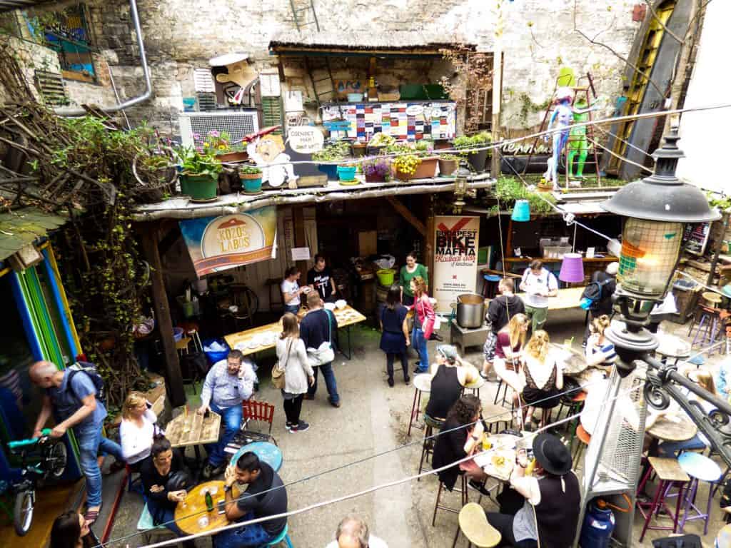 Unique things to do in Budapest: Sunday Market at a ruin bar