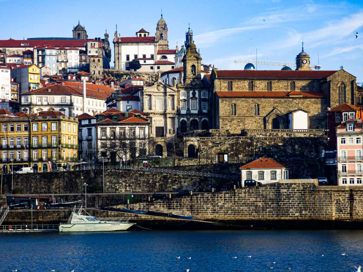 view across the river of the city of Porto, Portugal: Best way to travel around Europe
