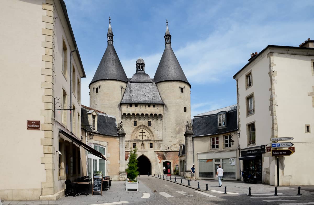 A medieval gate with turrest in the city of Nancy France