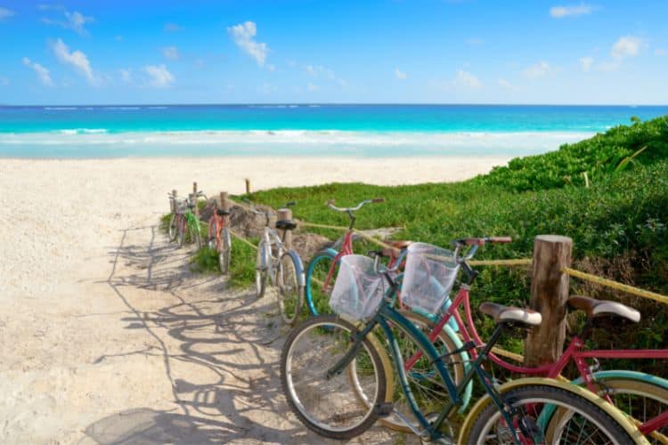 Tulum beach and bikes